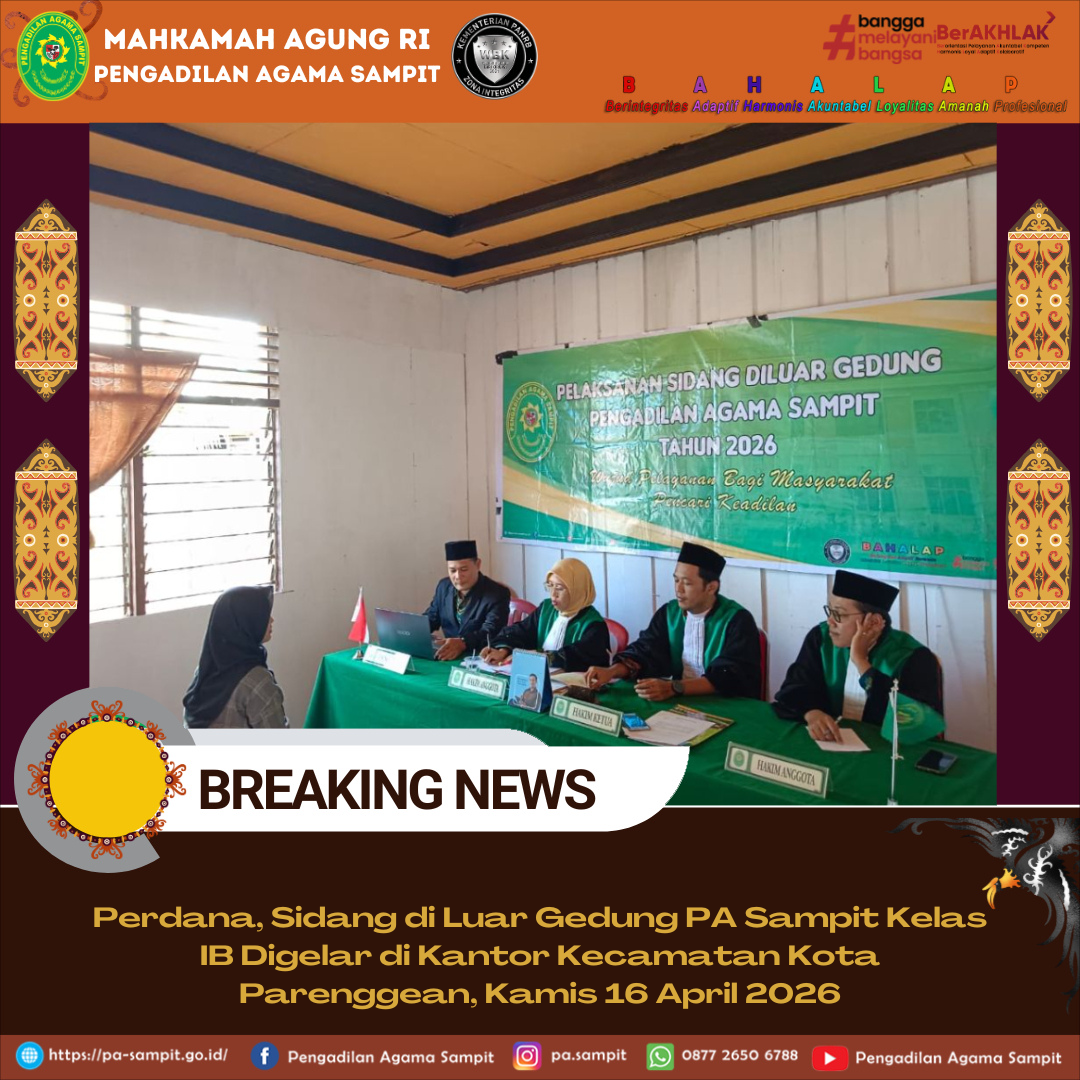 926. Perdana, Sidang di Luar Gedung PA Sampit Kelas IB Digelar di Kantor Kecamatan Kota Parenggean, Kamis 16 April 2026