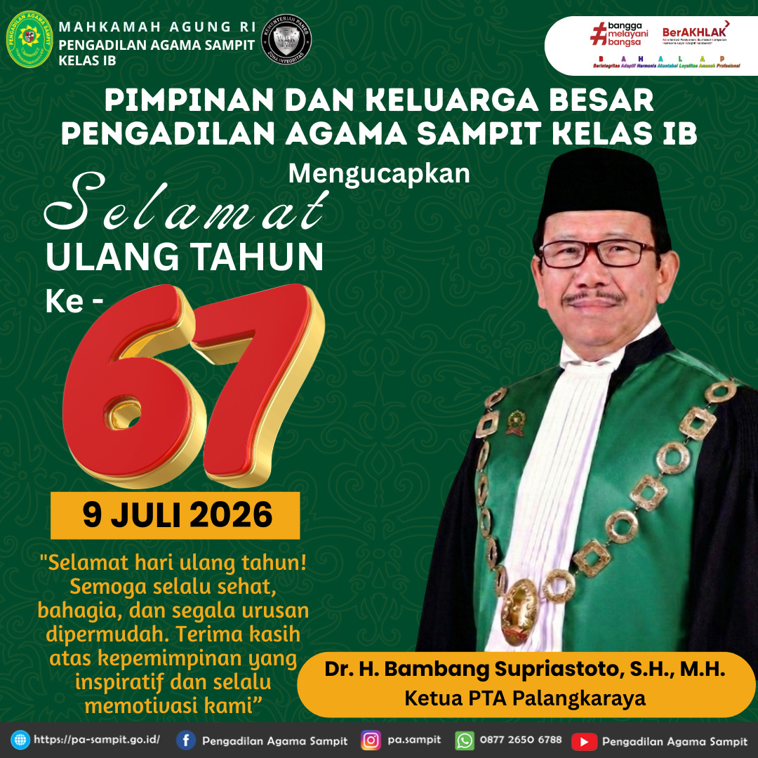 1326. 🎉 Selamat Ulang Tahun ke-67