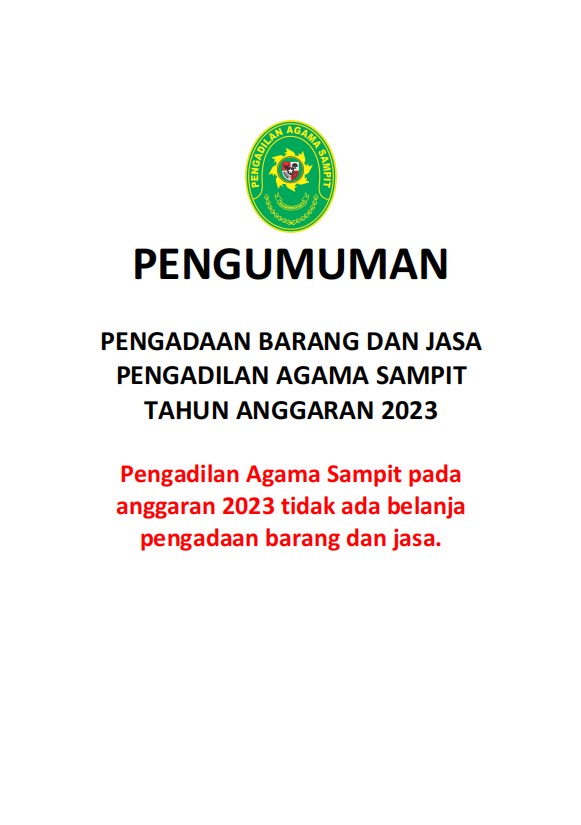 pengadaan barang dan jasa nihil 2023